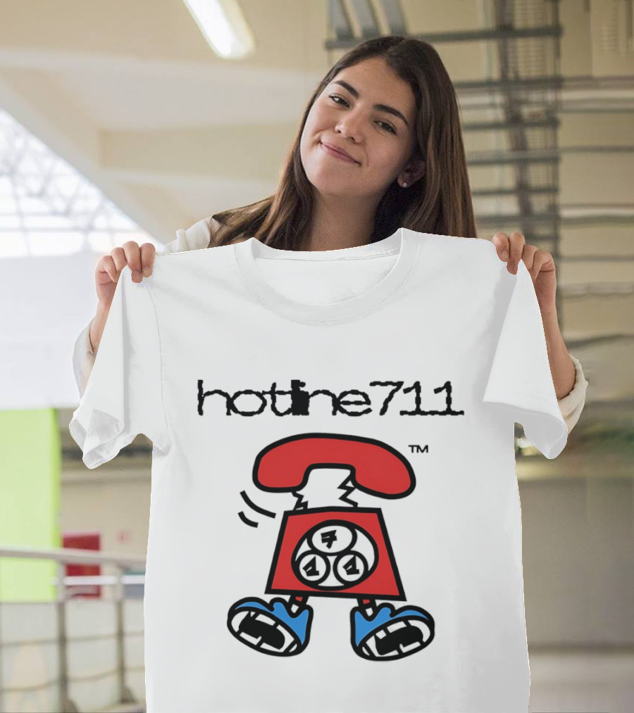 Hotline711 Retro Telephone Cartoon T-Shirt