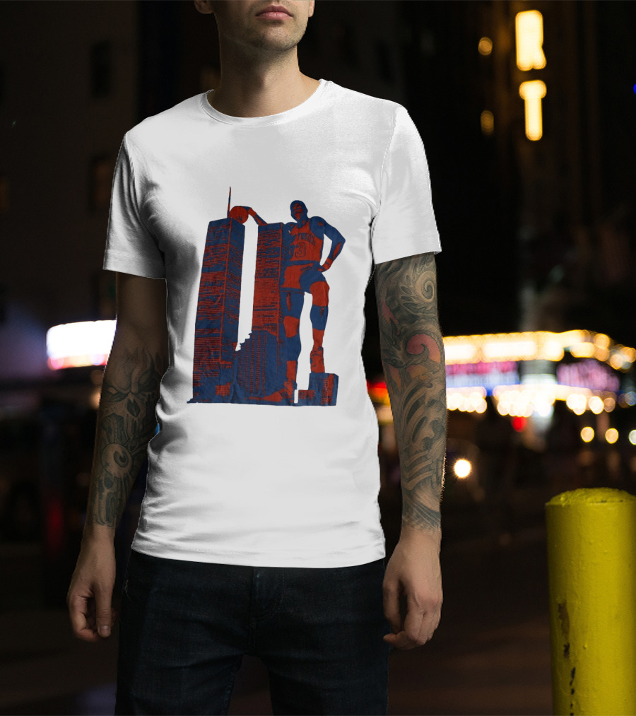 Patrick Ewing New York Knicks Twin Towers Basketball T-Shirt
