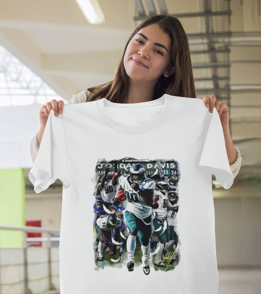 Philadelphia Eagles Jordan Davis THICC SIX 90 Lincoln Financial Field T-Shirt