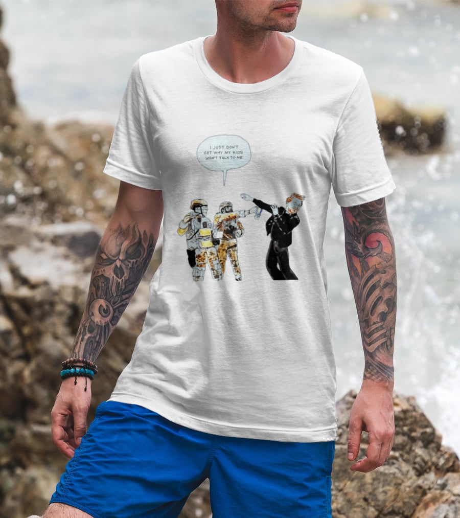 Priest With Soldiers And Kids Speech Bubble T-Shirt