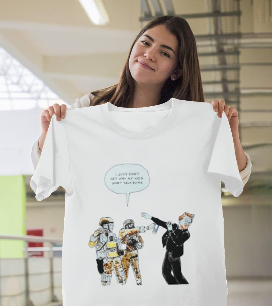 Priest With Soldiers And Kids Speech Bubble T-Shirt
