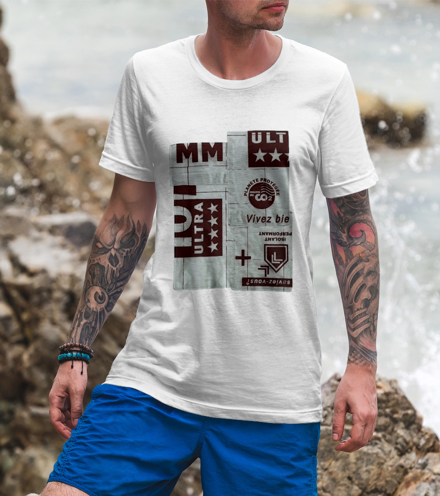 MM ULTRA Planete Protegee Moins De CO2 Vivez Bien Eco Friendly T-Shirt