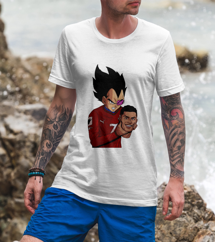 Vegeta Holding Ronaldo Head Puma Jersey Collaboration T-Shirt