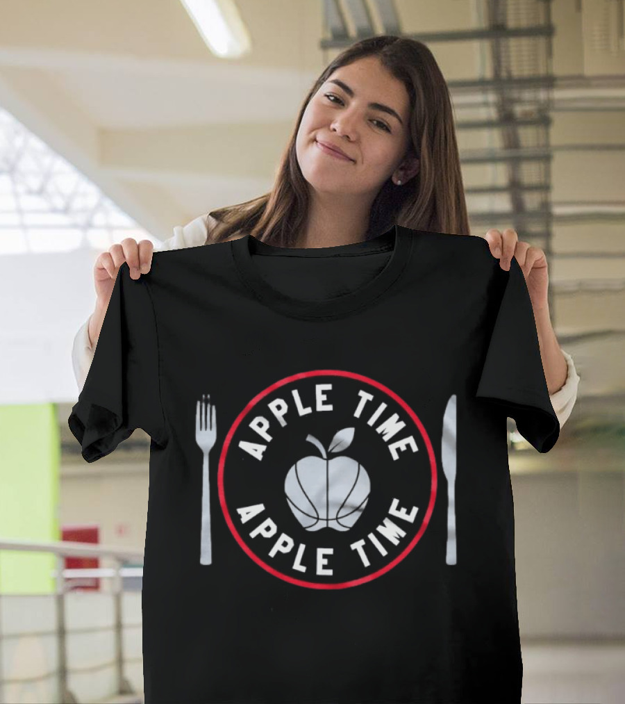 Apple Time Apple Time Basketball Fork Knife T-Shirt