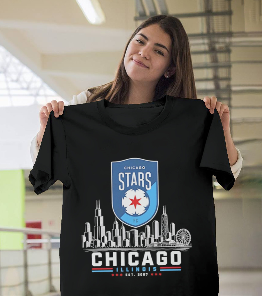 Chicago Stars FC Skyline Illinois Est 2007 T-Shirt