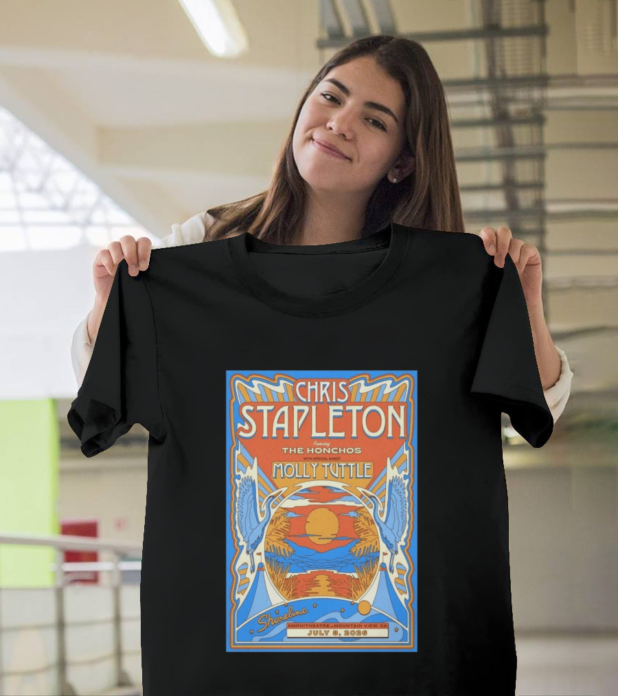 Chris Stapleton Featuring The Honchos Molly Tuttle Shoreline Amphitheatre Mountain View CA July 8 2026 T-Shirt