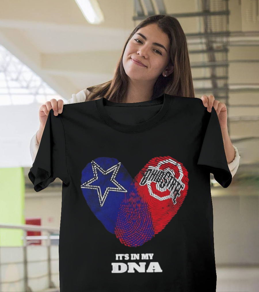 Dallas Cowboys Star And Ohio State Buckeyes Logo It's In My DNA T-Shirt
