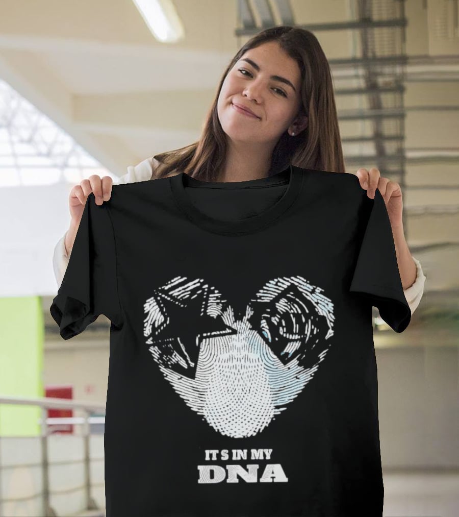 Dallas Cowboys Tampa Bay Rays It's In My DNA Heart Fingerprint T-Shirt