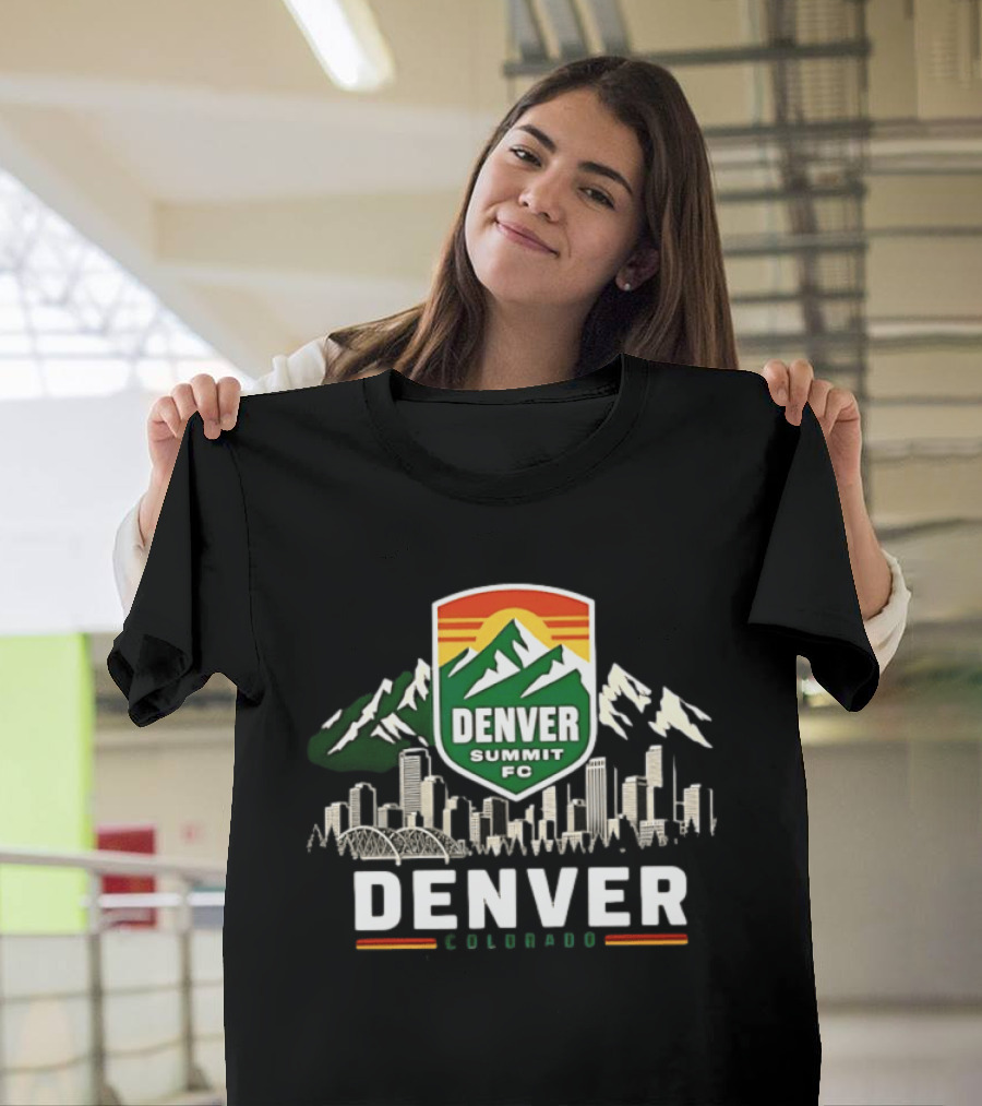 Denver Summit FC Skyline Denver Colorado City Mountains T-Shirt