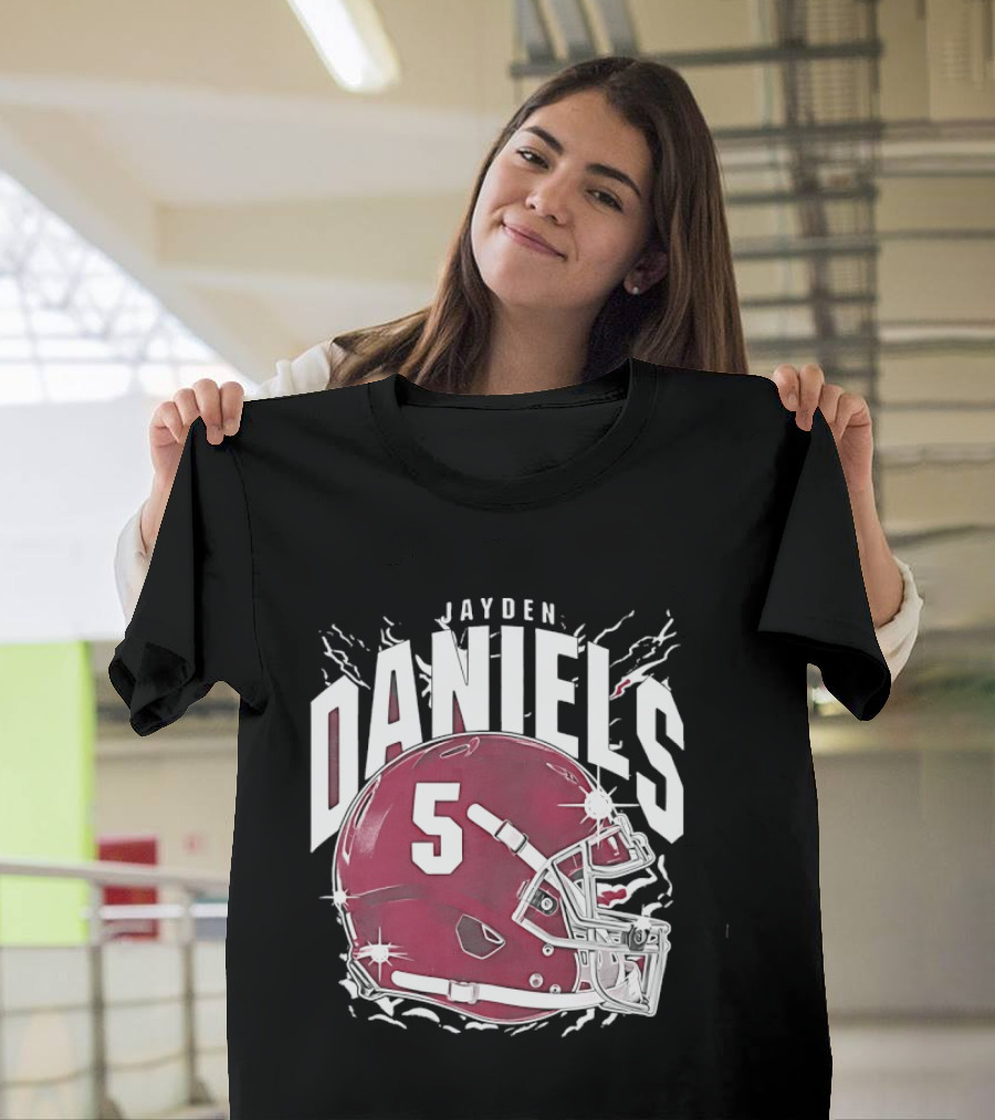 Jayden Daniels 5 Football Helmet Washington Commanders T-Shirt