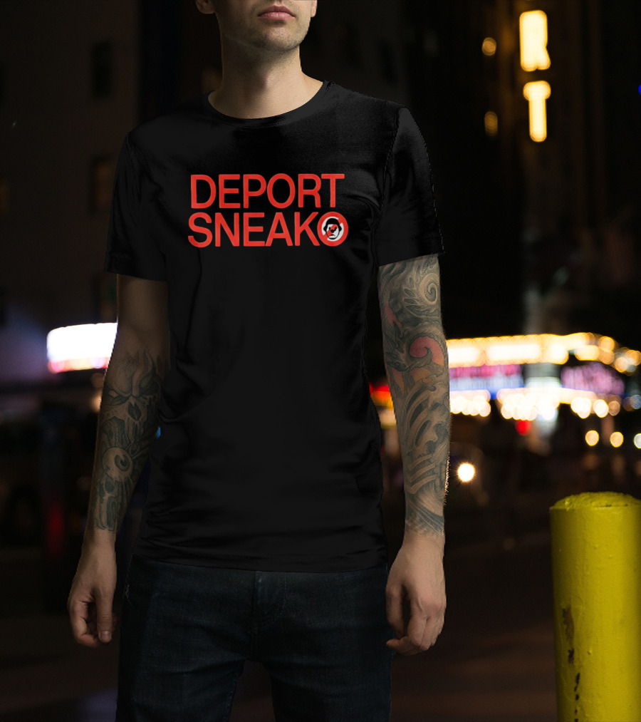 Deport Sneako Meme Red Text With No Symbol Internet Personality T-Shirt