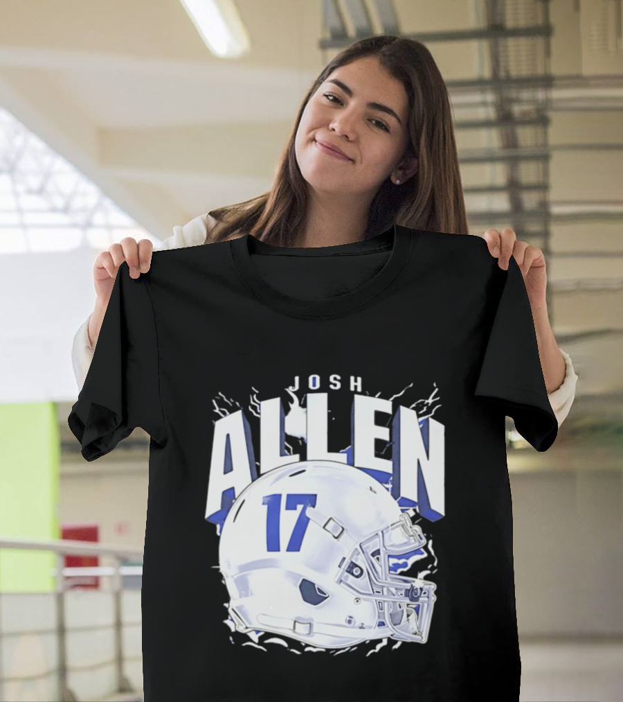 Josh Allen 17 Buffalo Bills Helmet T-Shirt