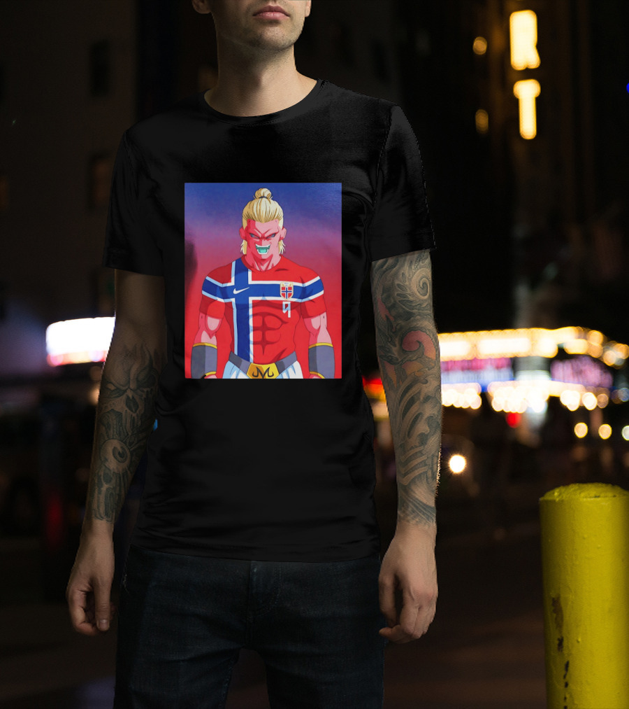 Erling Haaland As Dragon Ball Z Majin Buu With Norway Jersey 9 T-Shirt