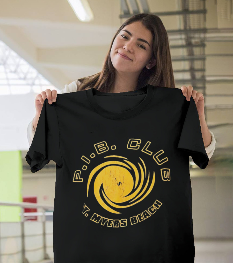 P.I.B. Club Ft Myers Beach Distressed Vintage Style Spiral T-Shirt