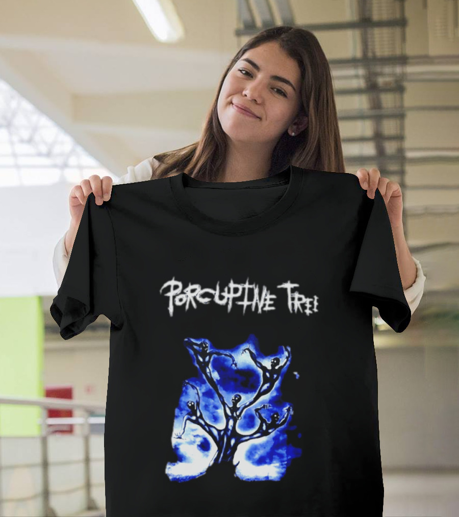 Porcupine Tree Ecelna Rock And Roll Blue Abstract Figures T-Shirt
