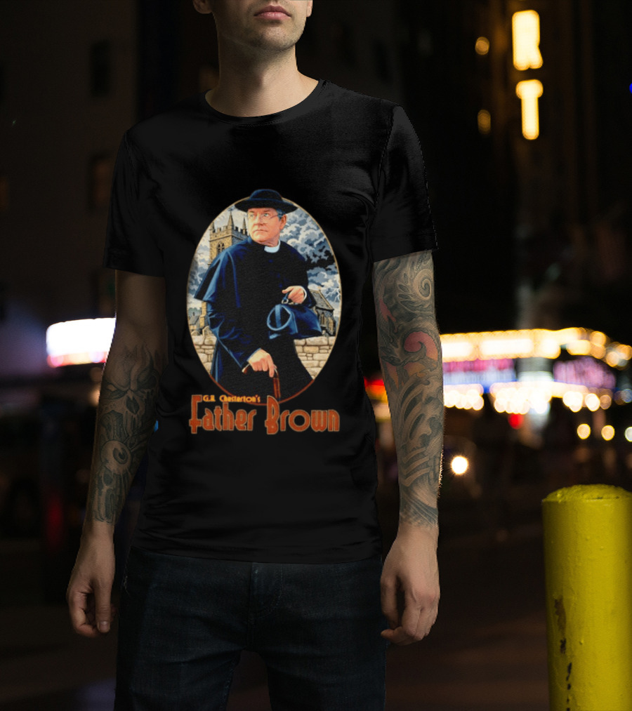 G.K. Chesterton's Father Brown Detective Church Mystery Scene T-Shirt