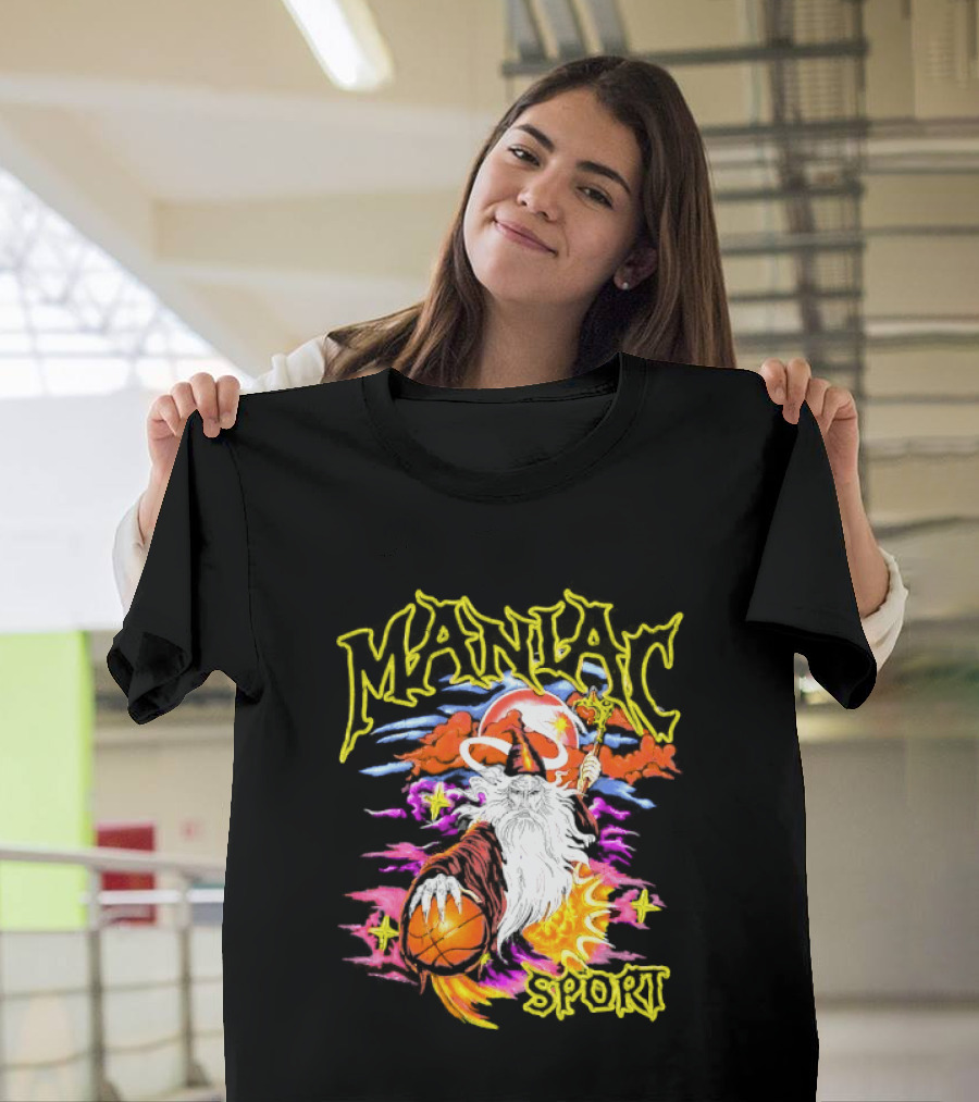 Maniac Sport Wizard Basketball Magic Santa Style Explosion T-Shirt