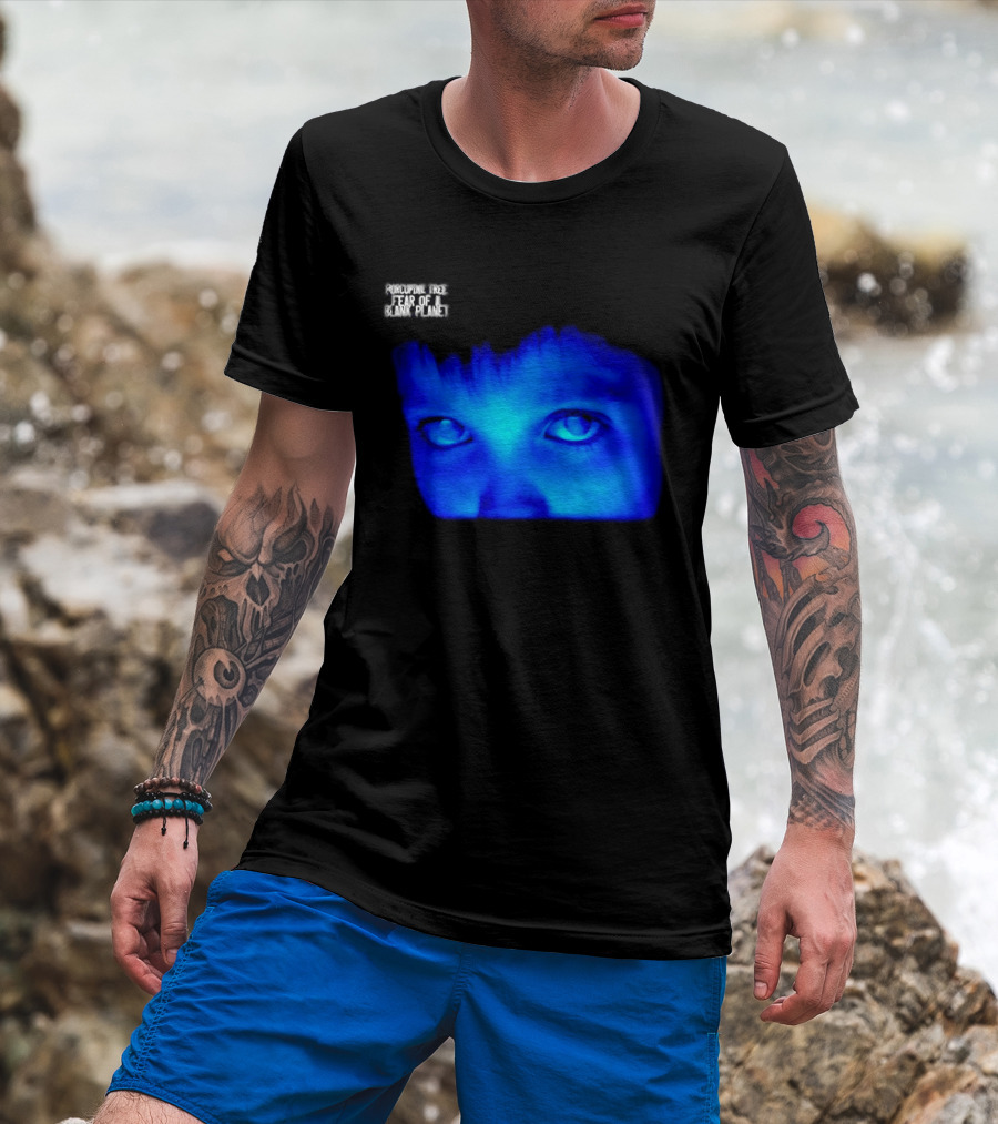 Porcupine Tree Fear Of A Blank Planet 2007 Rock Album Cover Blue Face T-Shirt