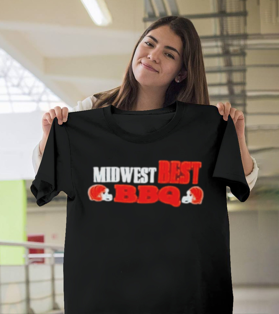 Midwest Best BBQ Cincinnati Bengals Football Helmets T-Shirt