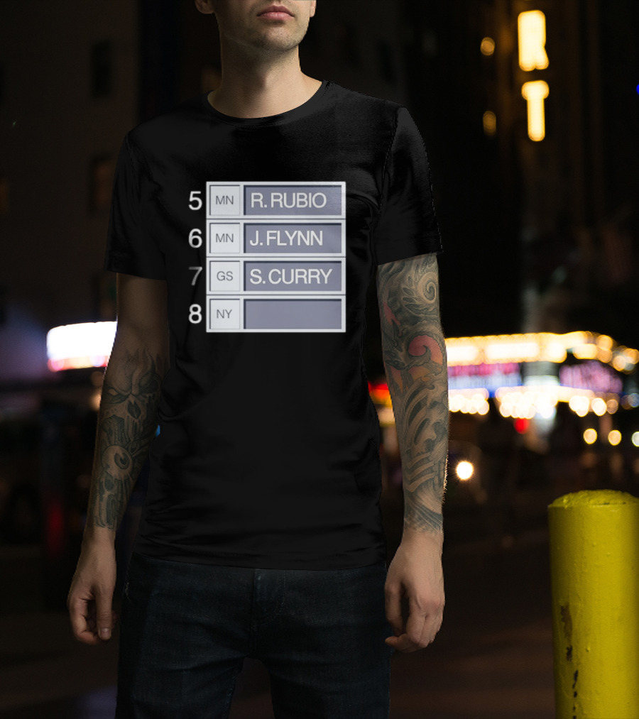5 R. Rubio 6 J. Flynn 7 S. Curry 2009 NBA Draft Picks List T-Shirt