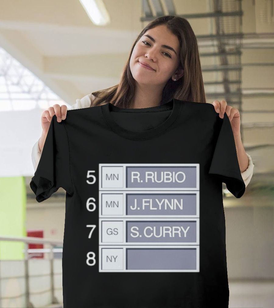 5 R. Rubio 6 J. Flynn 7 S. Curry 2009 NBA Draft Picks List T-Shirt