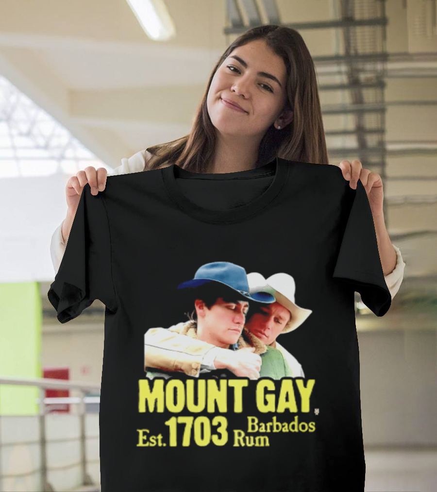 Mount Gay Est 1703 Barbados Rum Brokeback Mountain Cowboys T-Shirt