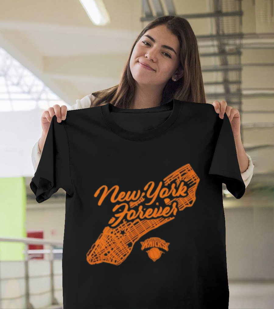 New York Forever Knicks NBA Basketball Map T-Shirt