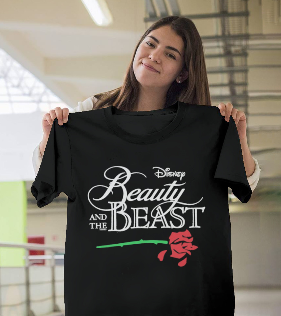 Disney Beauty And The Beast With Red Rose T-Shirt