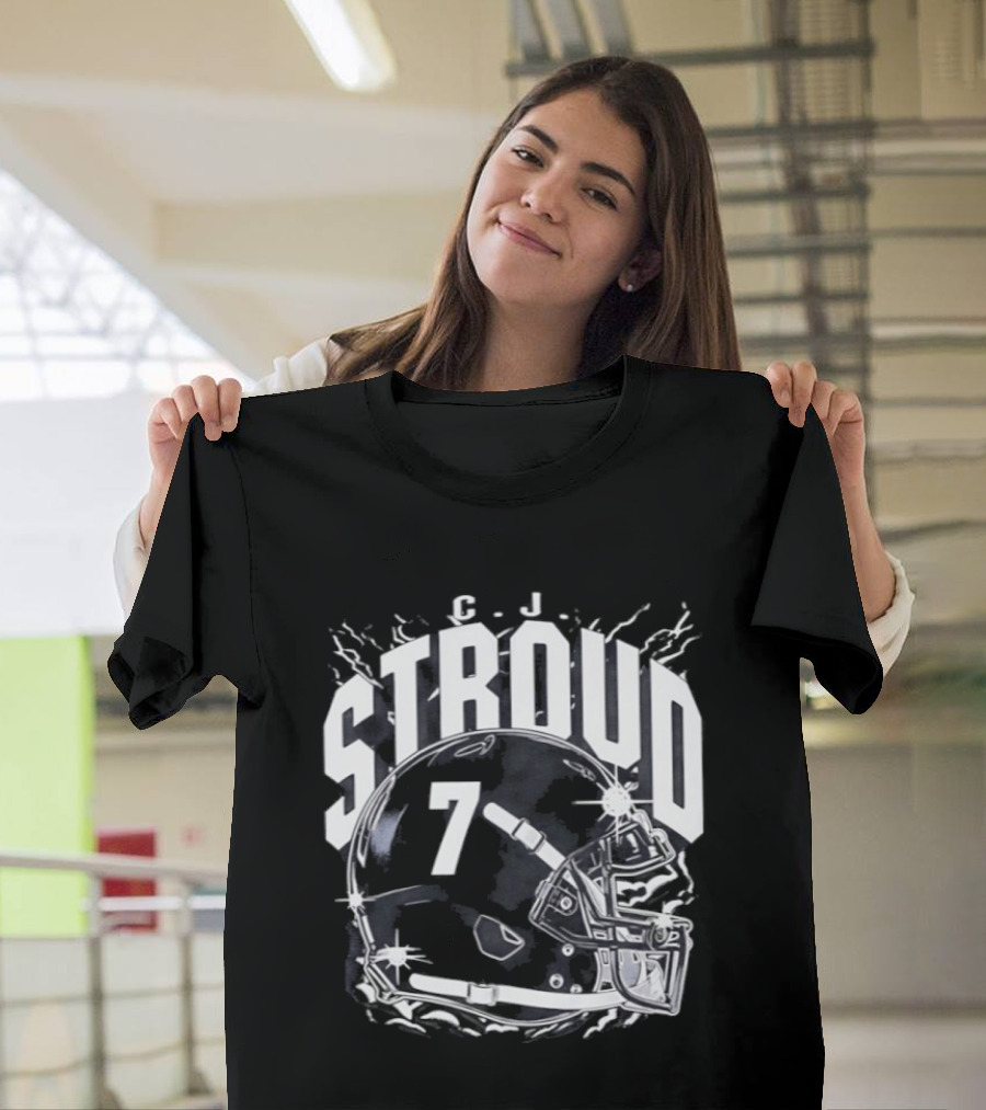Stroud 7 Helmet Houston Texans T-Shirt