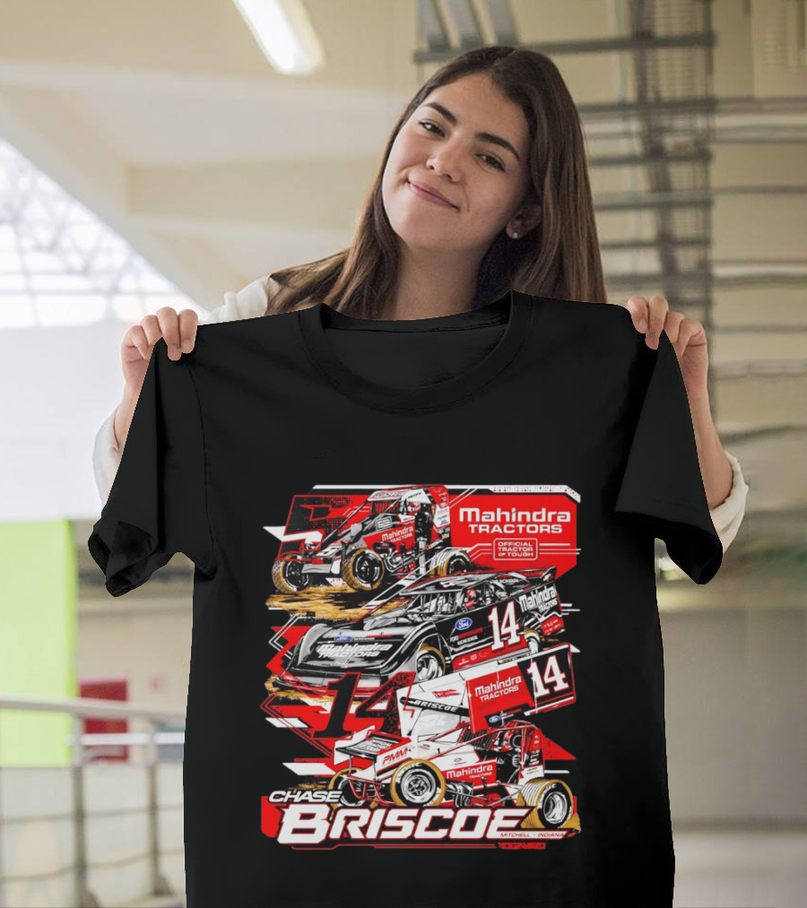 Chase Briscoe Mahindra Tractors Official Tractor Of Tough 14 Racing Collage T-Shirt