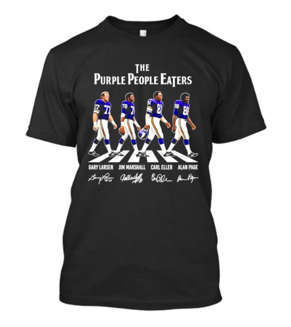 Minnesota Vikings The Purple People Eaters Gary Larsen Jim Marshall Carl Eller Alan Page Abbey Road T-Shirt