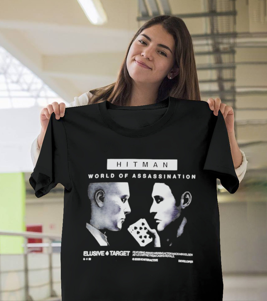 HITMAN World Of Assassination Elusive Target Featuring Mads Mikkelsen As Le Chiffre From Casino Royale © 2023 IO Interactive T-Shirt