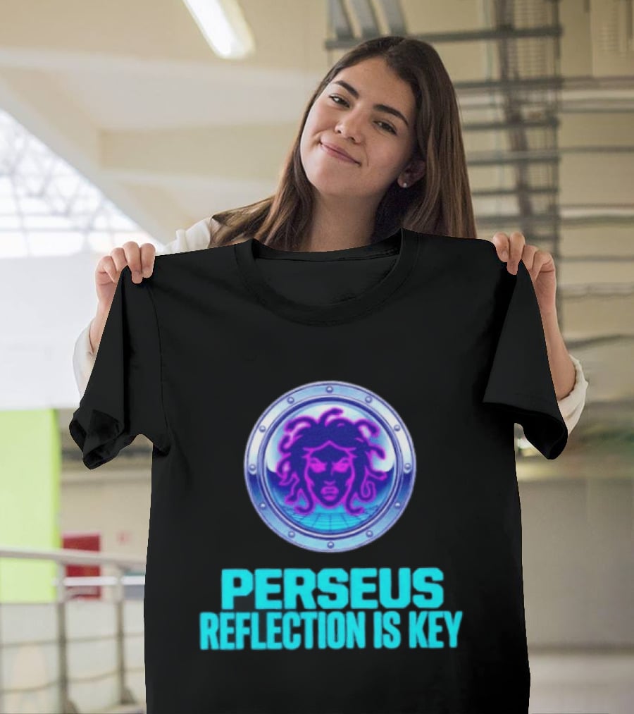Perseus Reflection Is Key Medusa Mythology Greek Shield T-Shirt