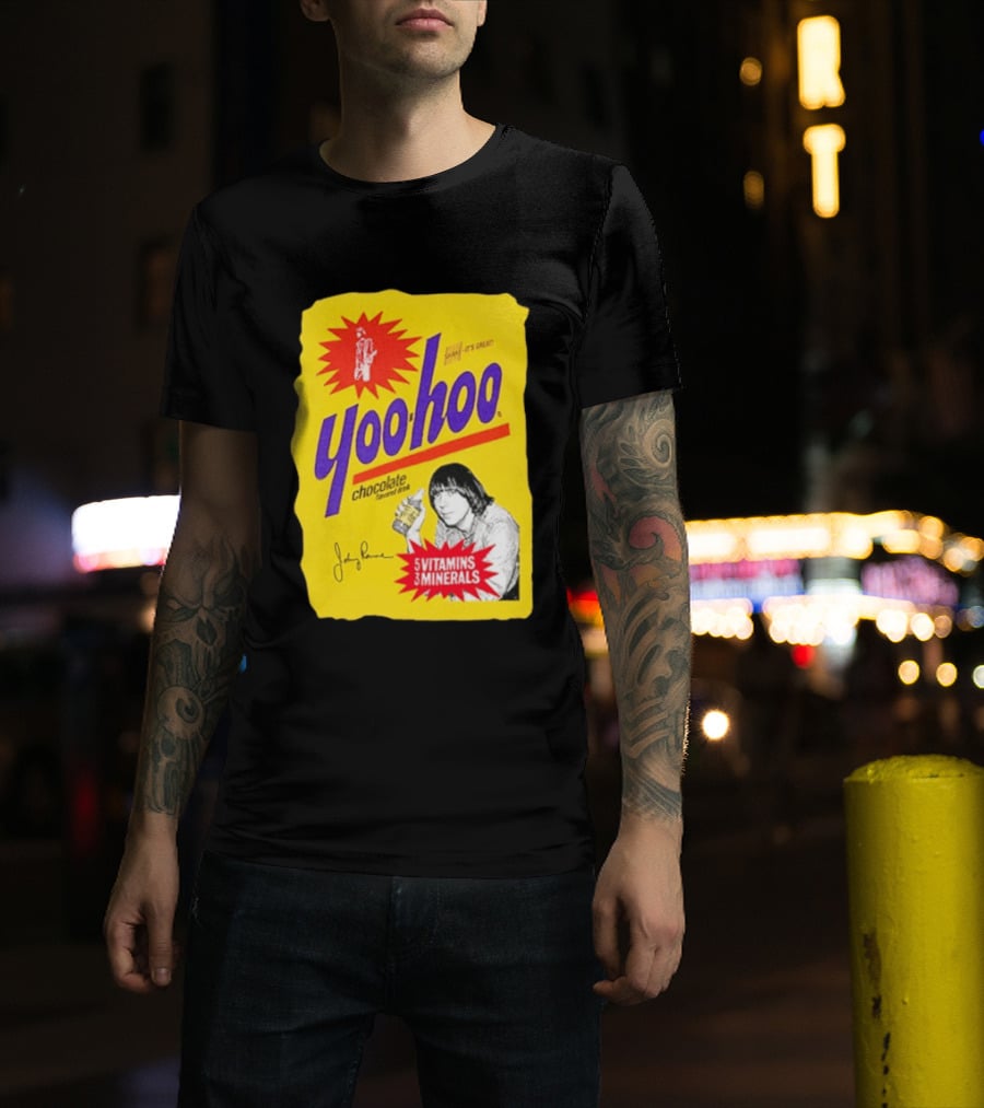 Johnny Ramone Yoo Hoo Chocolate Drink 5 Vitamins 3 Minerals T-Shirt