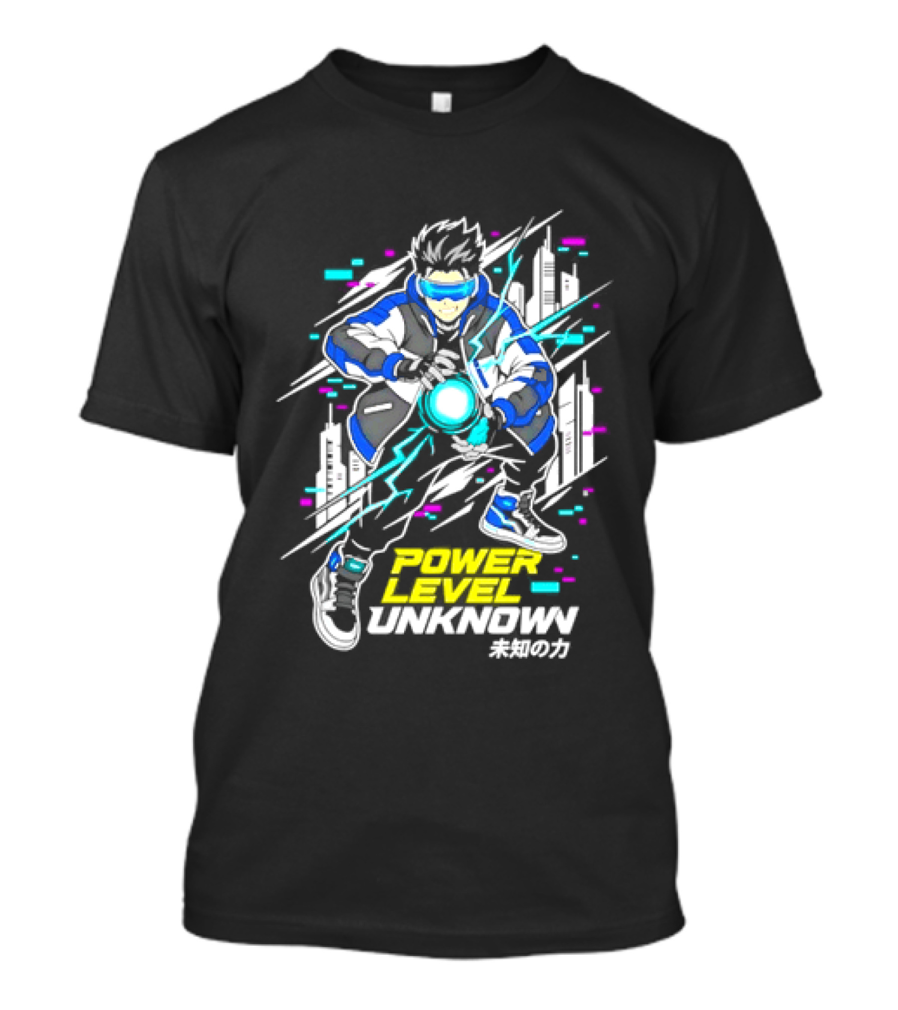 Power Level Unlocked Cyberpunk Anime Boy Rider T-Shirt