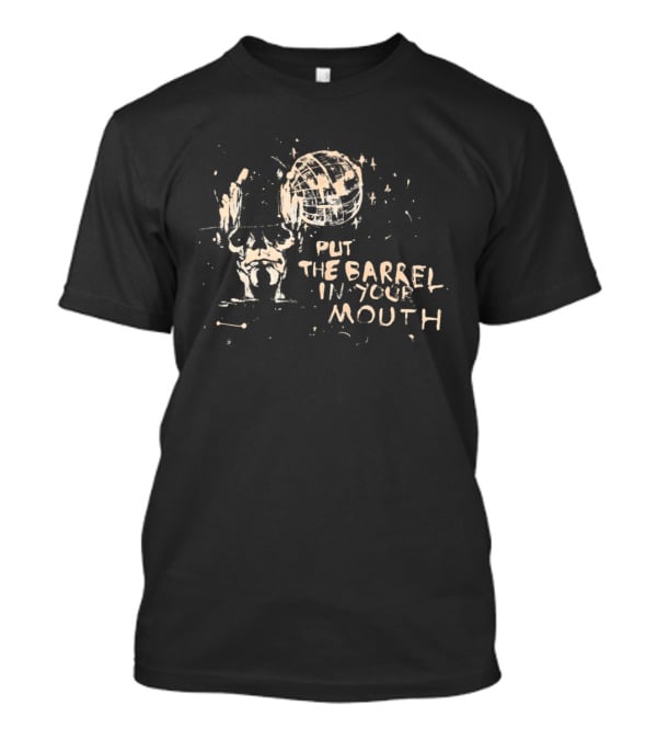 Put The Barrel In Your Mouth Distressed Baseball Skeleton T-Shirt