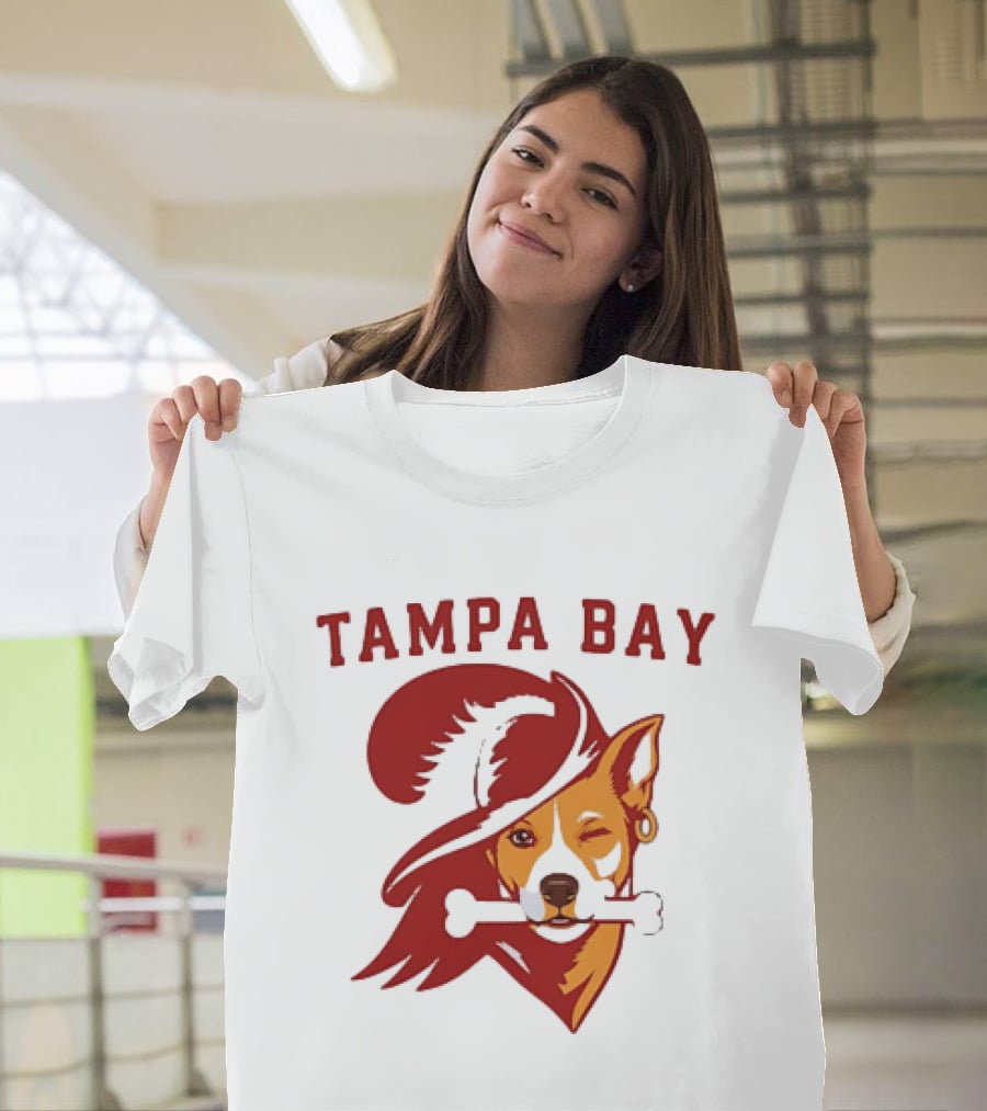 Tampa Bay Dog Pirate With Bone And Hat T-Shirt