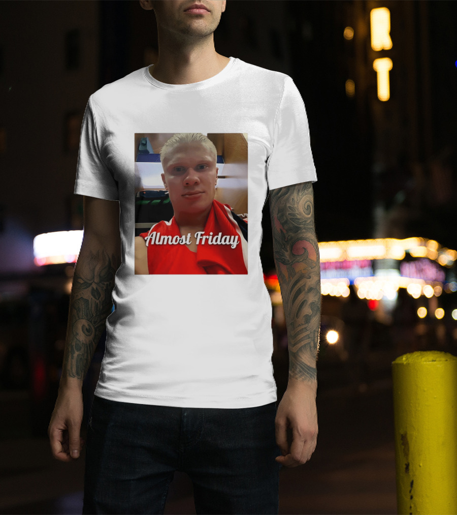 Haaland Selfie Almost Friday Locker Room Photo T-Shirt