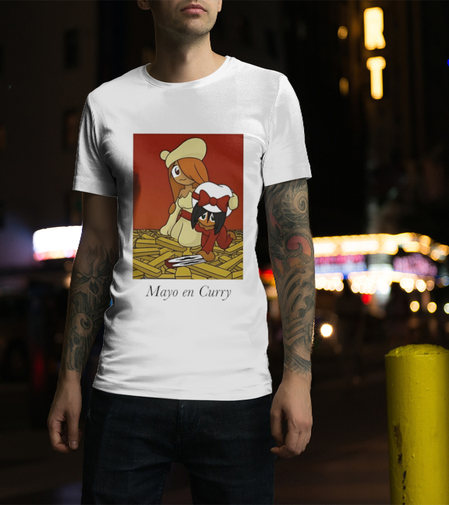 Mayo En Curry Anime Characters On Fries T-Shirt