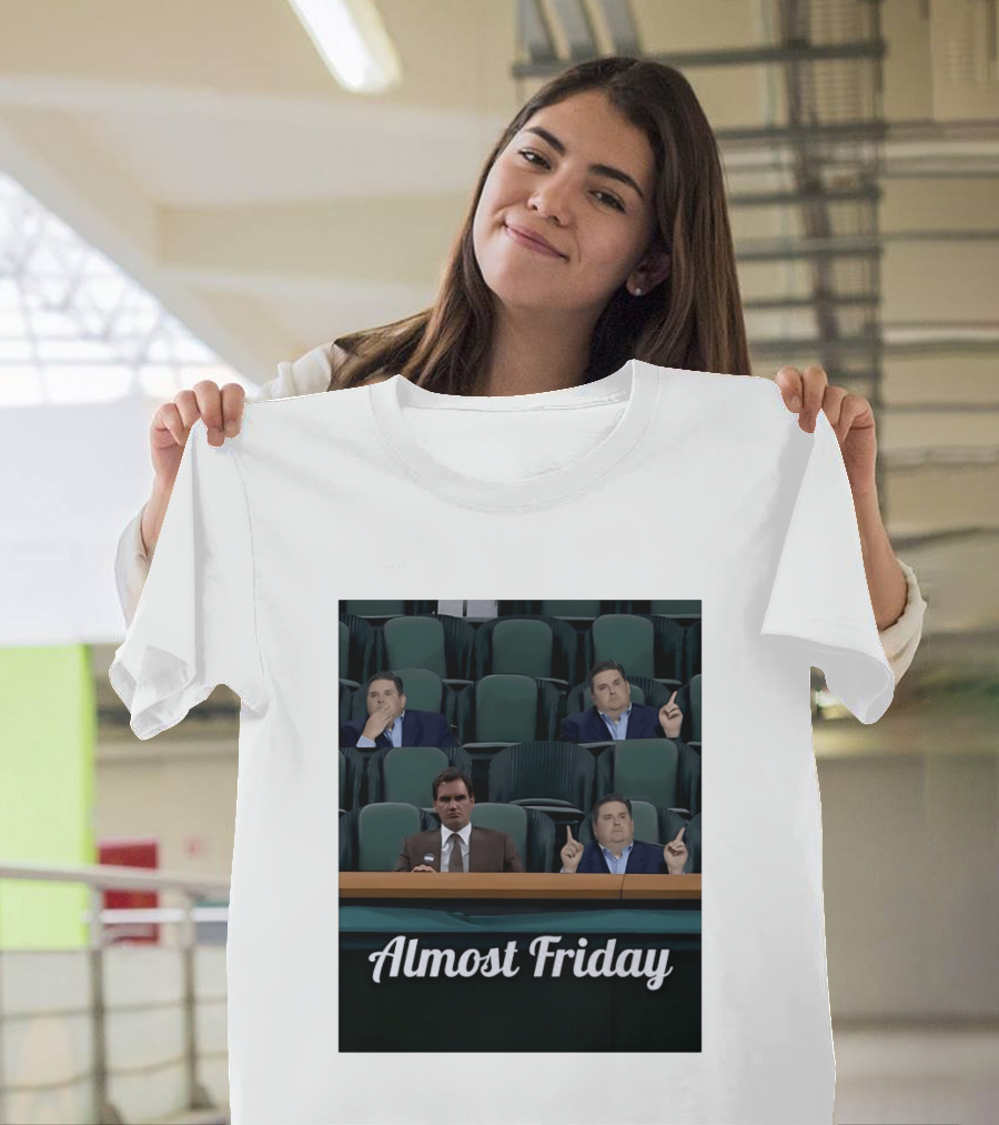 Almost Friday Brian Windhorst Meme Four Men In Stadium Seats T-Shirt