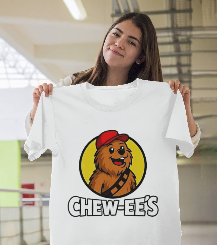 Chew Ee's Chewbacca Fast Food Character With Red Cap T-Shirt