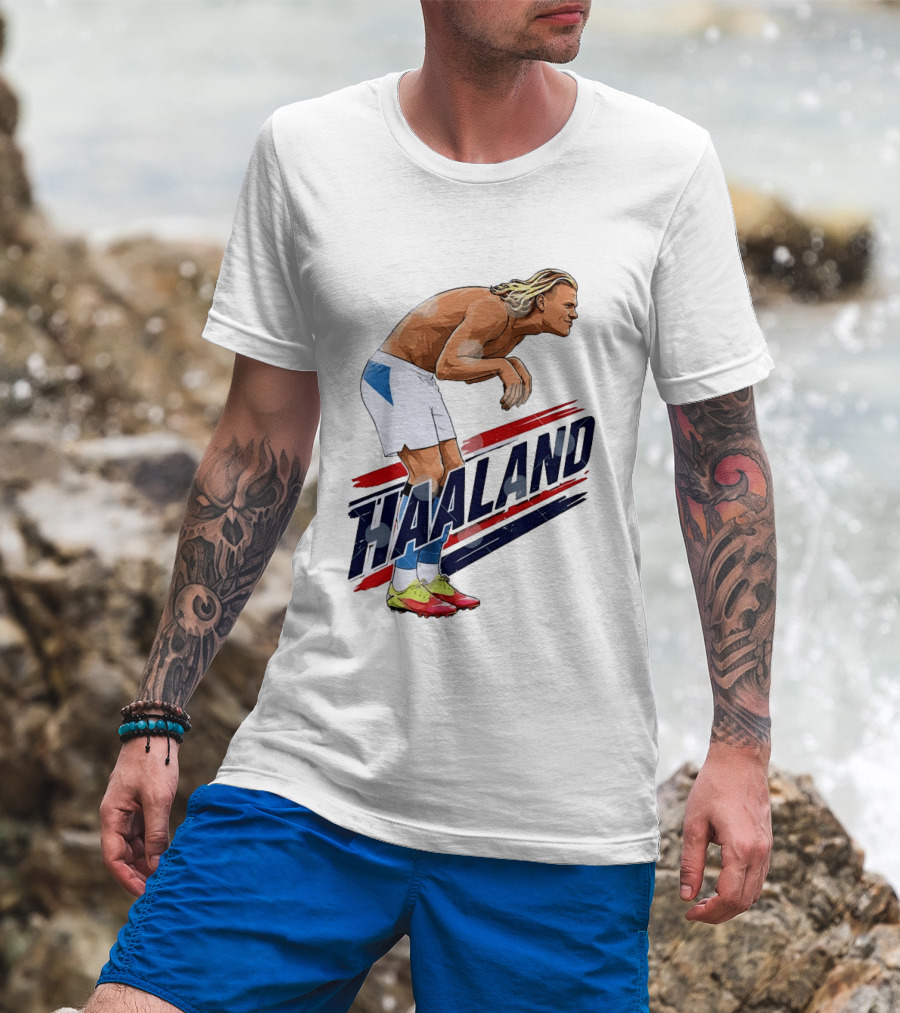 Erling Haaland Celebration Pose With Norway T-Shirt
