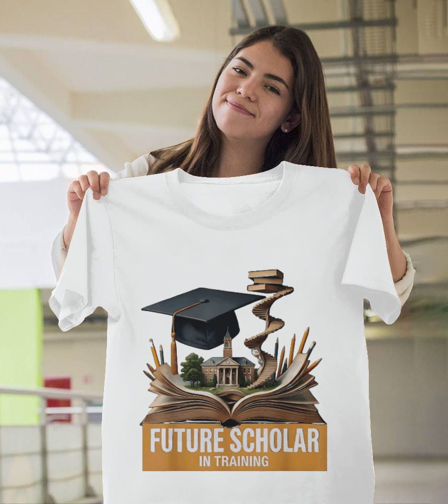 Future Scholar In Training Graduation Cap Books Spiral Notebook T-Shirt