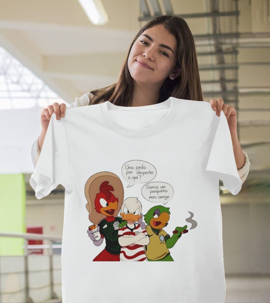 The Three Caballeros Panchito Pistoles Donald Duck José Carioca México USA Brazil Jerseys Soccer Fan Collection T-Shirt