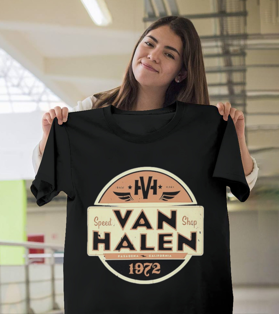 Van Halen Speed Shop Pasadena California 1972 T-Shirt
