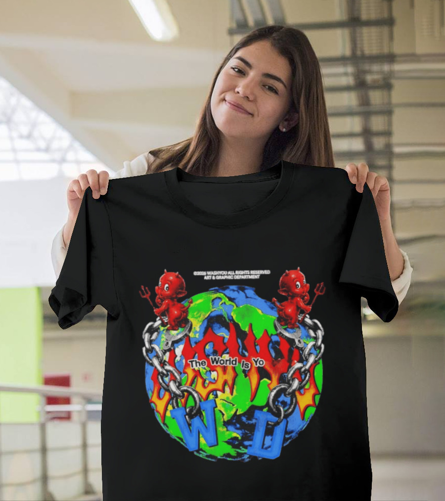 Washyou Devil Chain World Is Yours WJ Planet Flames T-Shirt