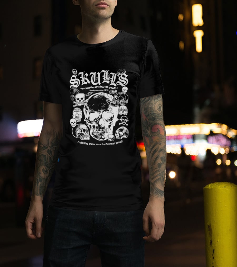 Skulls A Classic Of Death Protecting Brains Since The Cambrian Period T-Shirt