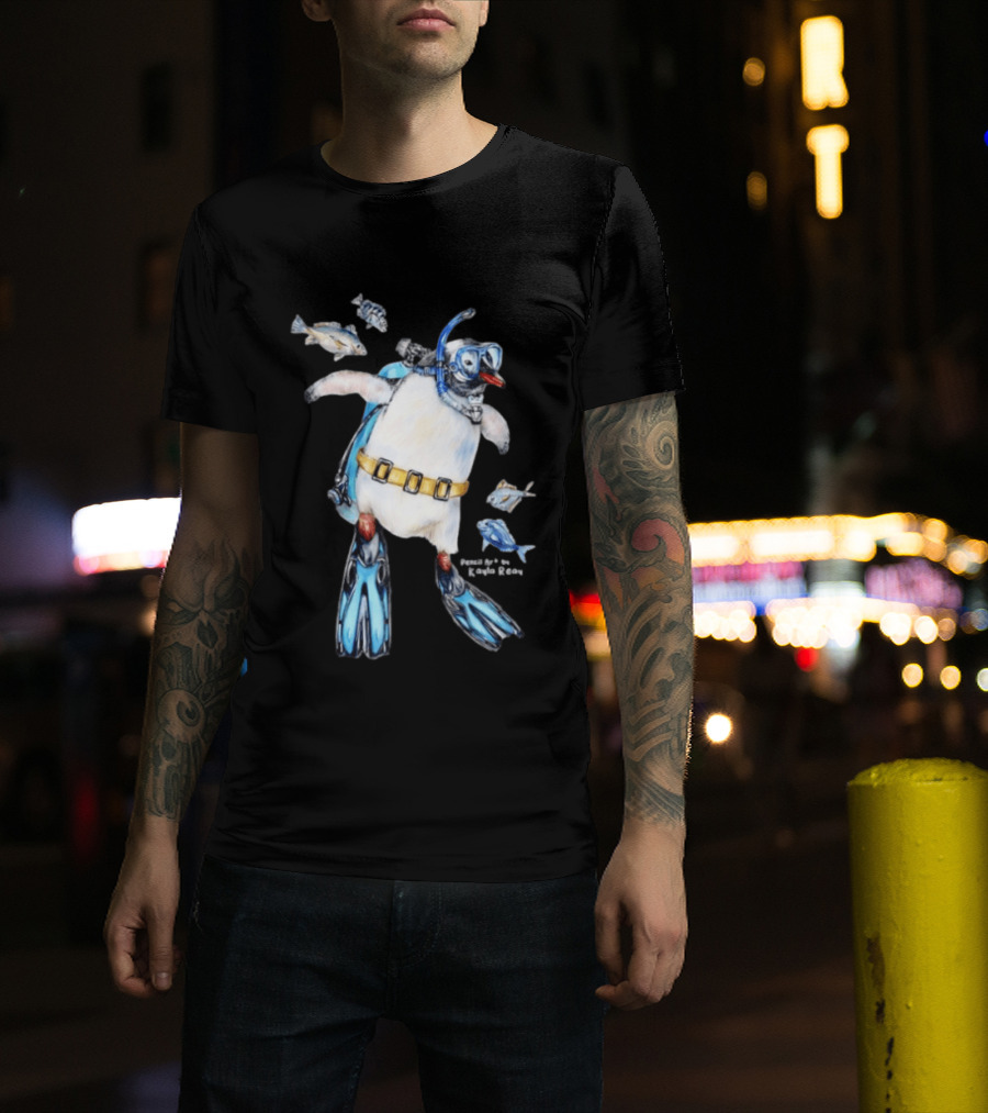 Sullivan The Scuba Diver Penguin By Kayla Reay T-Shirt