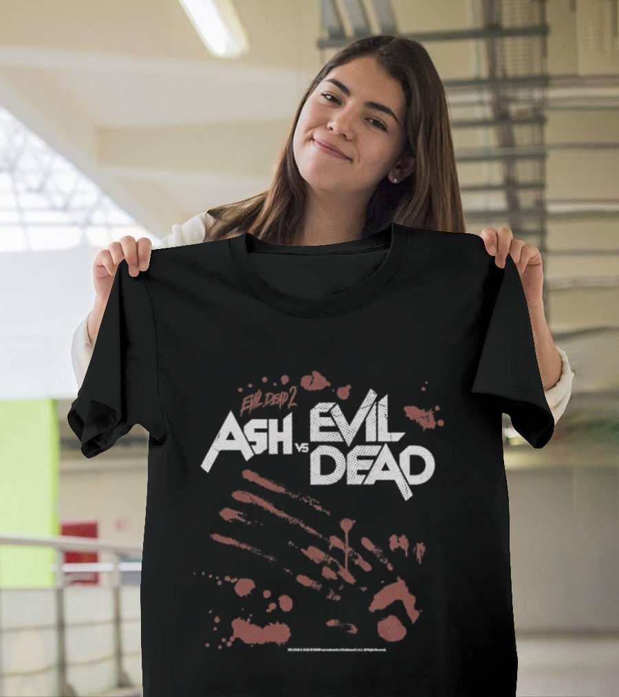 Ash Vs Evil Dead Bloody Handprint Scary Movie Cult Classic Horror T-Shirt