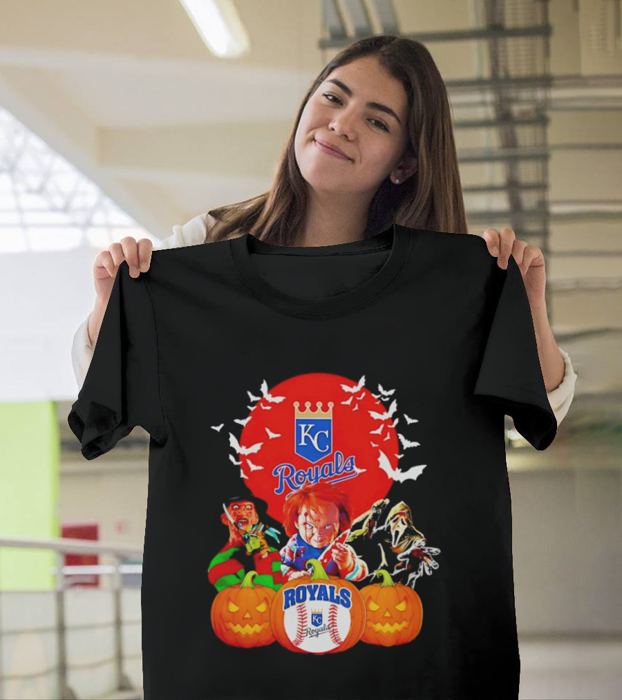 Kansas City Royals Halloween Freddy Krueger Chucky Ghostface T-Shirt